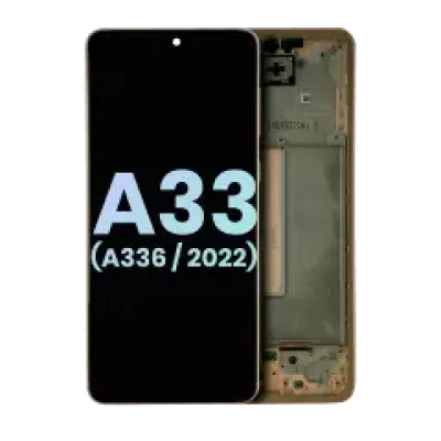 Дисплейний модуль (OLED) з рамкою для Samsung Galaxy A33 5G (A336 / 2022) (Service Pack) (Peach)