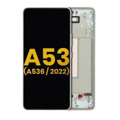Дисплейний модуль (OLED) з рамкою для Samsung Galaxy A53 5G (A536 / 2022) (Refurbished) (білий)