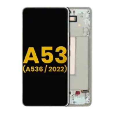Дисплейний модуль (OLED) з рамкою для Samsung Galaxy A53 5G (A536 / 2022) (Refurbished) (білий)