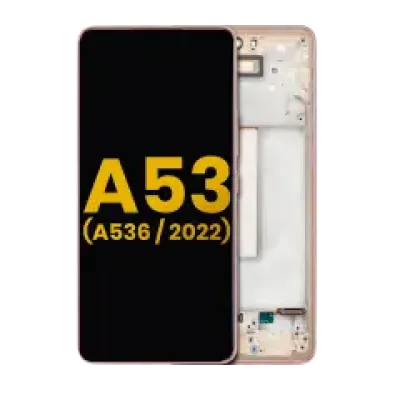 Дисплейний модуль (OLED) з рамкою для Samsung Galaxy A53 5G (A536 / 2022) (Refurbished) (персиковий)