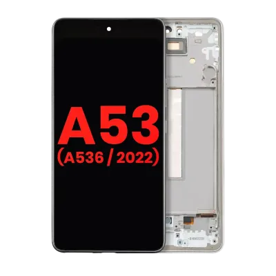 Дисплейний модуль (OLED) з рамкою для Samsung Galaxy A53 5G (A536 / 2022) (6.36") (Aftermarket Plus) (білий)