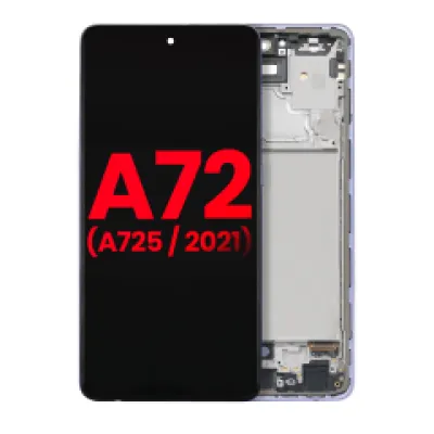 Дисплейний модуль (OLED) з рамкою для Samsung Galaxy A72 (A725 / 2021) (Aftermarket Plus) (Awesome Violet)
