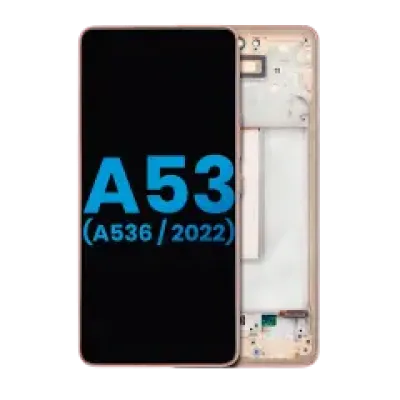 Дисплейний модуль (LCD) з рамкою для Samsung Galaxy A53 5G (A536 / 2022) (без датчика відбитків) (Aftermarket: Incell) (персиковий)