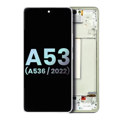 Дисплейний модуль (OLED) з рамкою для Samsung Galaxy A53 5G (A536 / 2022) (Service Pack) (білий)