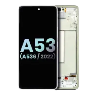 Дисплейний модуль (OLED) з рамкою для Samsung Galaxy A53 5G (A536 / 2022) (Service Pack) (білий)