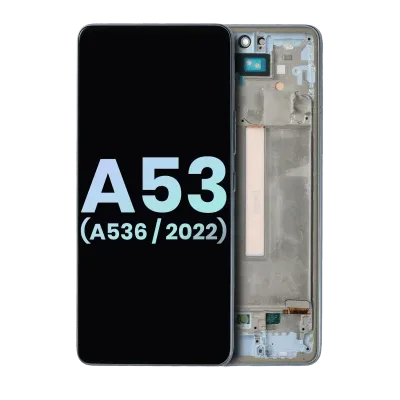 Дисплейний модуль (OLED) з рамкою для Samsung Galaxy A53 5G (A536 / 2022) (Service Pack) (синій)