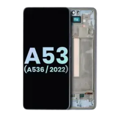 Дисплейний модуль (OLED) з рамкою для Samsung Galaxy A53 5G (A536 / 2022) (Service Pack) (синій)