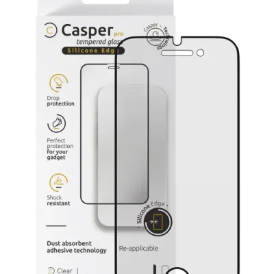 Casper Pro захисне скло з силіконовою рамкою для iPhone 6 / 6S / 7 / 8 / SE (2020) / SE (2022) (Retail Packaging) (прозоре)