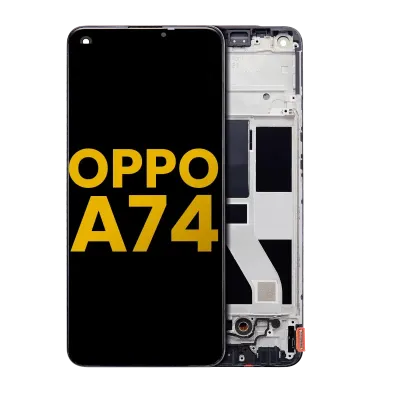 Дисплейний модуль (OLED) для OPPO A74 4G з рамкою (Refurbished) (Всі кольори)