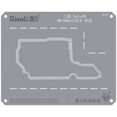 Qianli Bumblebee Stencil (QS643) For Samsung Note 20 (SM-N981U/N/O) Middle Frame