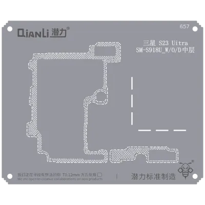 Трафарет Qianli Bumblebee (QS657) для Samsung Galaxy S23 Ultra (SM-S918U_W/O/D) рамка середини