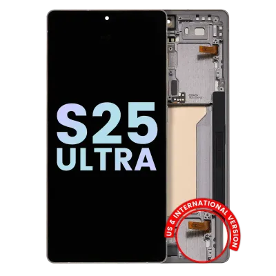 Дисплейний модуль (OLED) з рамкою для Samsung Galaxy S25 Ultra 5G (US & International) (Service Pack) (Titanium Pink Gold / Jade Green / сірий)