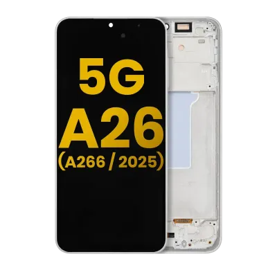 Дисплейний модуль (OLED) з рамкою для Samsung Galaxy A26 5G (A266 / 2025) (Refurbished) (білий)