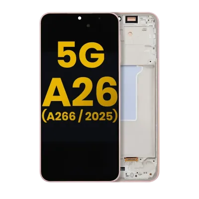 Дисплейний модуль (OLED) з рамкою для Samsung Galaxy A26 5G (A266 / 2025) (Refurbished) (Peach Pink)
