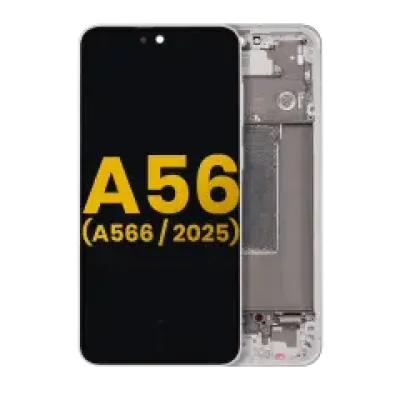 Дисплейний модуль (OLED) з рамкою для Samsung Galaxy A56 5G (A566 / 2025) (Refurbished) (рожевий)