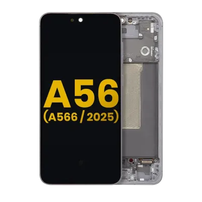 Дисплейний модуль (OLED) з рамкою для Samsung Galaxy A56 5G (A566 / 2025) (Refurbished) (графітовий)