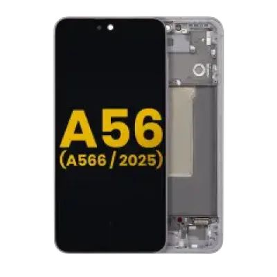 Дисплейний модуль (OLED) з рамкою для Samsung Galaxy A56 5G (A566 / 2025) (Refurbished) (графітовий)