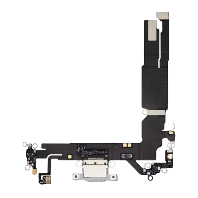 Charging Port Flex Cable For iPhone 16 (Premium) (White)