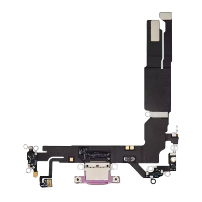 Charging Port Flex Cable For iPhone 16 (Premium) (Pink)