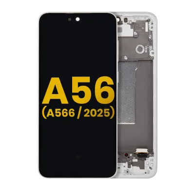 Дисплейний модуль (OLED) з рамкою для Samsung Galaxy A56 5G (A566 / 2025) (Refurbished) (сірий)