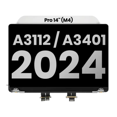 Дисплей у зборі (глянцевий) для MacBook Pro 14" A3112 / A3401 / A3185 (2024) (зі встановленим кабелем датчика кута кришки) (Used OEM Pull: Grade A) (Space Black)