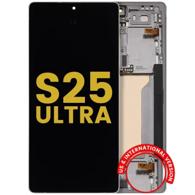 Дисплейний модуль (OLED) з рамкою для Samsung Galaxy S25 Ultra 5G (US & International) (Refurbished) (Titanium White Silver)