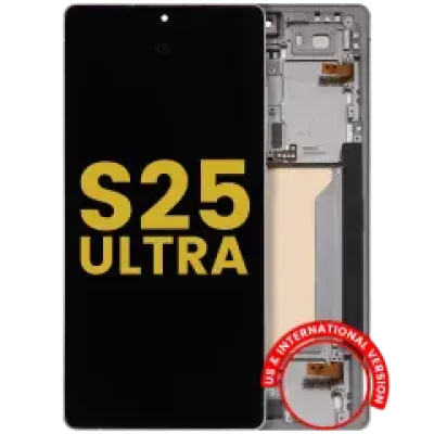 Дисплейний модуль (OLED) з рамкою для Samsung Galaxy S25 Ultra 5G (US & International) (Refurbished) (Titanium White Silver)