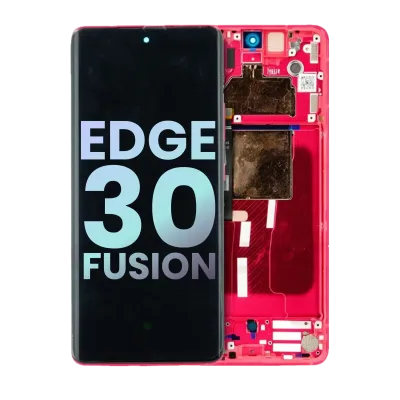 Дисплейний модуль OLED з рамкою для Motorola Moto Edge 30 Fusion (XT2243 / 2022) (Genuine OEM) (Viva Magenta)