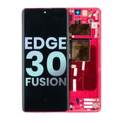 Дисплейний модуль OLED з рамкою для Motorola Moto Edge 30 Fusion (XT2243 / 2022) (Genuine OEM) (Viva Magenta)