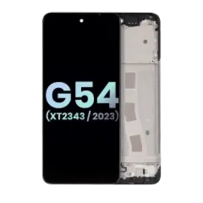 Дисплейний модуль (LCD) з рамкою для Moto G54 (XT2343 / 2023) (Genuine OEM) (чорний)