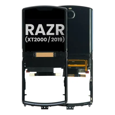 Outer OLED Assembly With Frame For Motorola Razr (XT2000 / 2019) (Genuine OEM) (Noir Black)