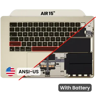 Топкейс з акумулятором і клавіатурою (ANSI US) для MacBook Air 15" A2941 (2023) (Starlight)