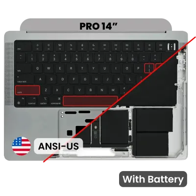 Топкейс з акумулятором і клавіатурою (ANSI US) для MacBook Pro 14" A2442 (2021) / A2779 (2023) (Used OEM Pull: Grade A) (Space Gray)
