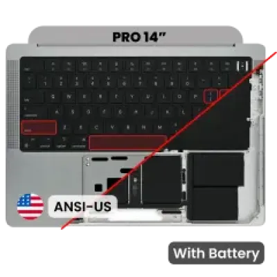 Топкейс з акумулятором і клавіатурою (ANSI US) для MacBook Pro 14" A2442 (2021) / A2779 (2023) (Used OEM Pull: Grade A) (Space Gray)