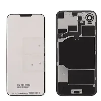 Back Glass with MagSafe Magnet & NFC & Flashlight Flex For iPhone 16e (Genuine OEM) (Black)