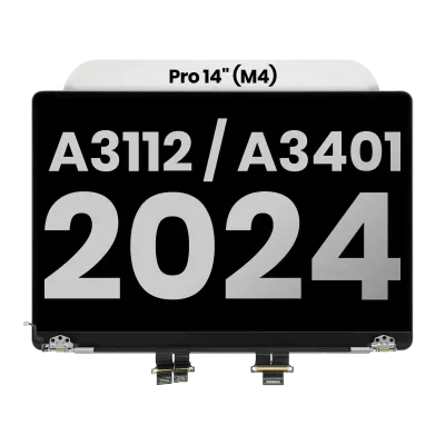 Дисплей у зборі (глянцевий) для MacBook Pro 14" A3112 / A3401 / A3185 (2024) (зі встановленим кабелем датчика кута кришки) (Used OEM Pull: Grade B) (Space Black)