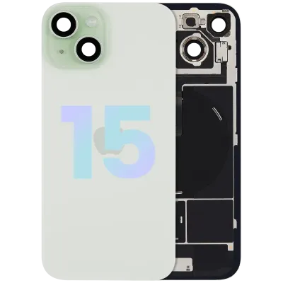 Back Glass w/ MagSafe Magnet & NFC & Flashlight Flex For iPhone 15 (Service Pack) (Green)