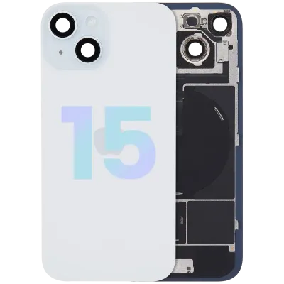Back Glass w/ MagSafe Magnet & NFC & Flashlight Flex For iPhone 15 (Service Pack) (Blue)