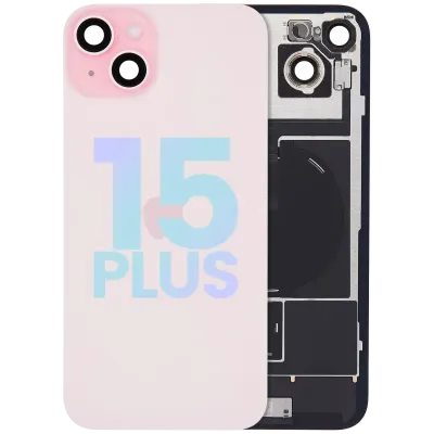 Back Glass w/ MagSafe Magnet & NFC & Flashlight Flex For iPhone 15 Plus (Service Pack) (Pink)