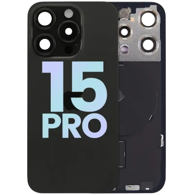 Back Glass w/ MagSafe Magnet & NFC & Flashlight Flex For IPhone 15 Pro (Service Pack) (Black Titanium)