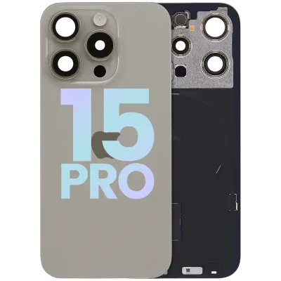 Back Glass w/ MagSafe Magnet & NFC & Flashlight Flex For IPhone 15 Pro (Service Pack) (Natural Titanium)