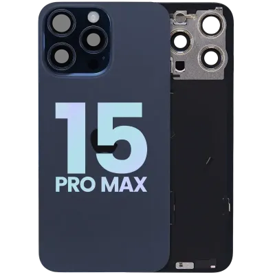 Back Glass w/ MagSafe Magnet & NFC & Flashlight Flex For IPhone 15 Pro Max (Service Pack) (Blue Titanium)