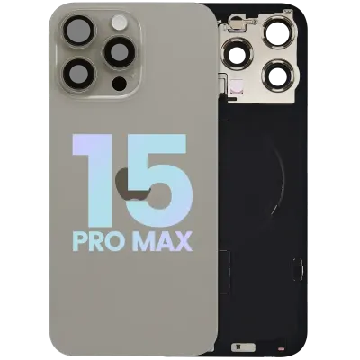 Back Glass w/ MagSafe Magnet & NFC & Flashlight Flex For IPhone 15 Pro Max (Service Pack) (Natural Titanium)