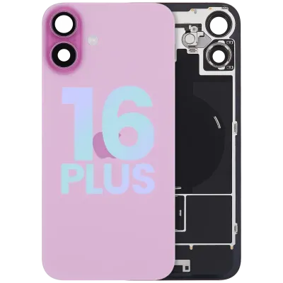 Back Glass w/ MagSafe Magnet & NFC & Flashlight Flex For iPhone 16 Plus (Service Pack) (Pink)