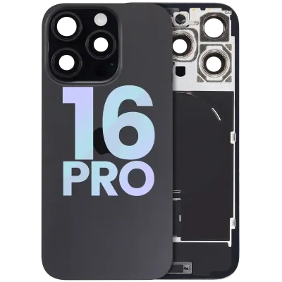 Back Glass w/ MagSafe Magnet & NFC & Flashlight Flex For iPhone 16 Pro (Service Pack) (Black Titanium)