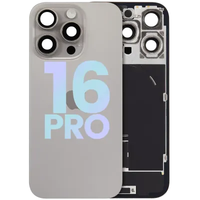 Back Glass w/ MagSafe Magnet & NFC & Flashlight Flex For iPhone 16 Pro (Service Pack) (Natural Titanium)