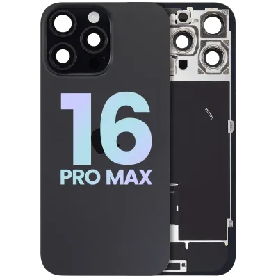 Back Glass w/ MagSafe Magnet & NFC & Flashlight Flex For iPhone 16 Pro Max (Service Pack) (Black Titanium)