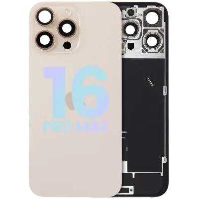 Back Glass w/ MagSafe Magnet & NFC & Flashlight Flex For iPhone 16 Pro Max (Service Pack) (Desert Titanium)