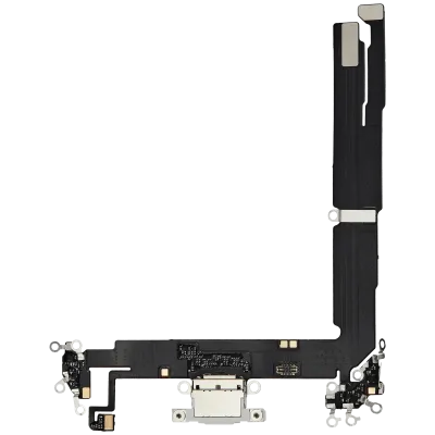 Charging Port Flex Cable For iPhone 16 Plus (Aftermarket Plus) (White)