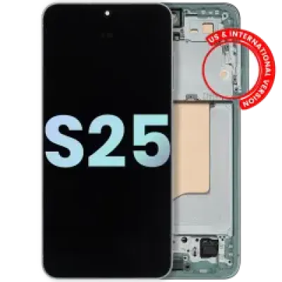 Дисплейний модуль (OLED) з рамкою для Samsung Galaxy S25 5G (US & International) (Service Pack) (Mint)
